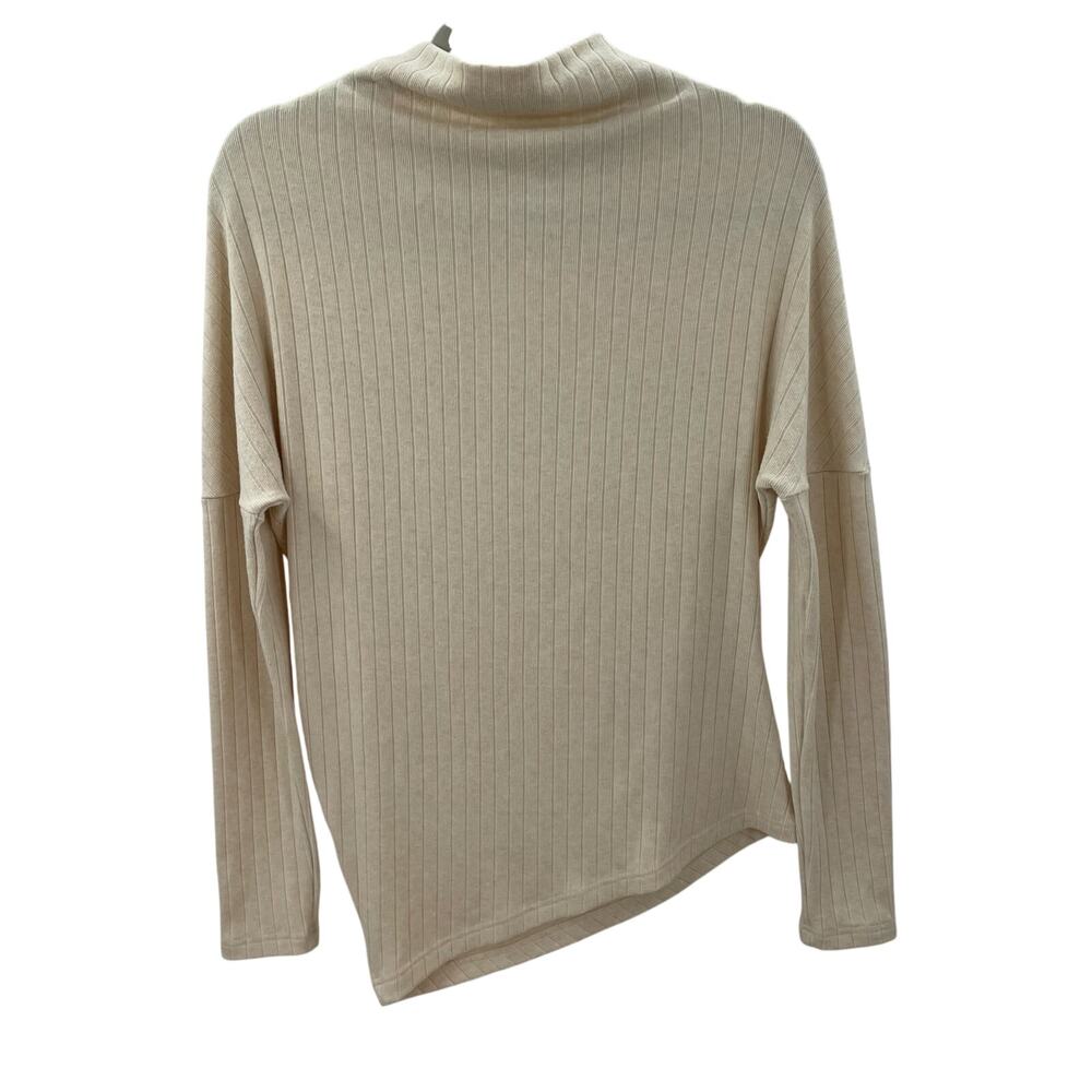 Julia Allert Rib Knit Suit Asymmetric Blouse & Basic Skirt Beige XS - Picture 10 of 16